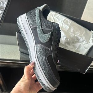 Black and Gray Textured Sneakers